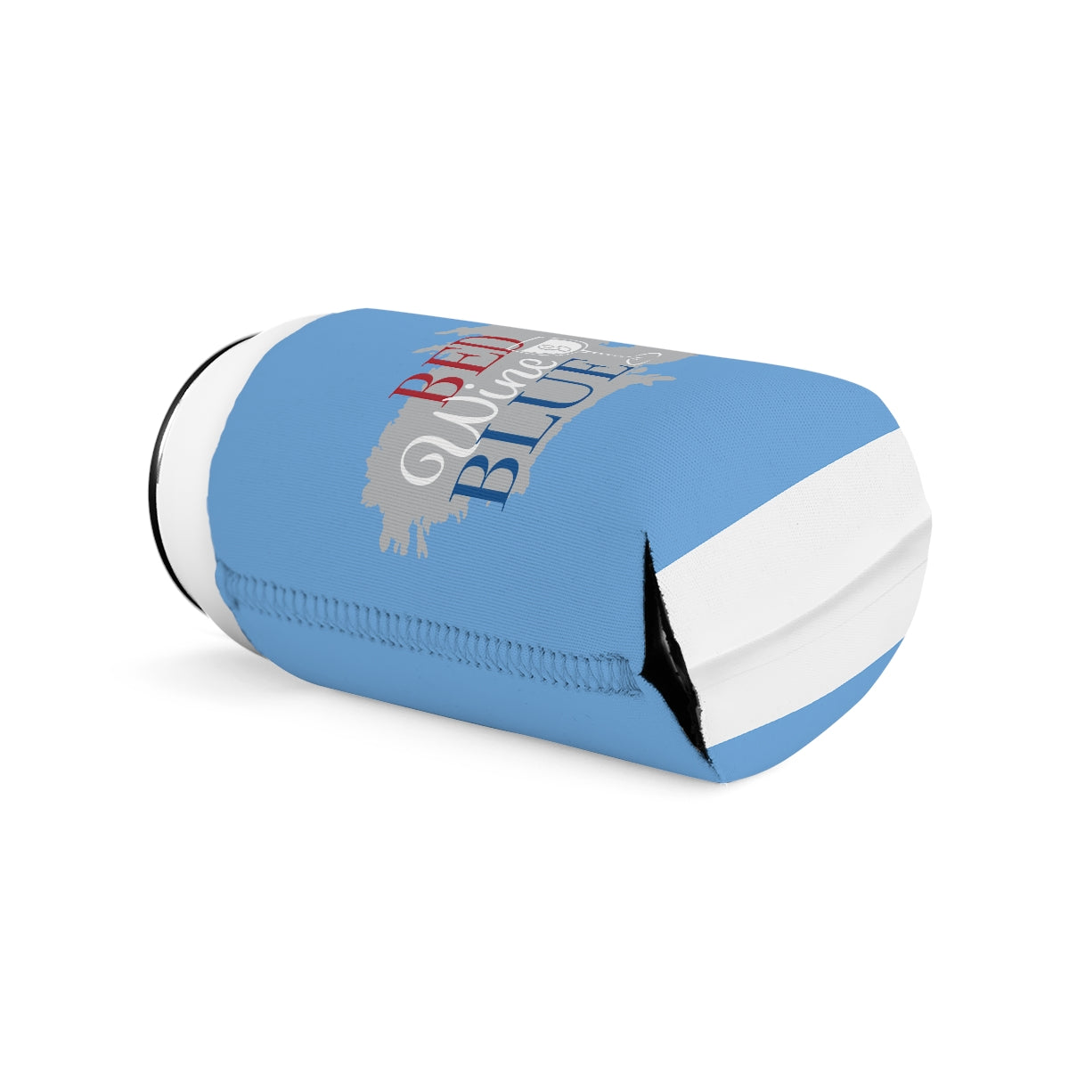 "Bed Wine & Blue" Fun Can Cooler Sleeve