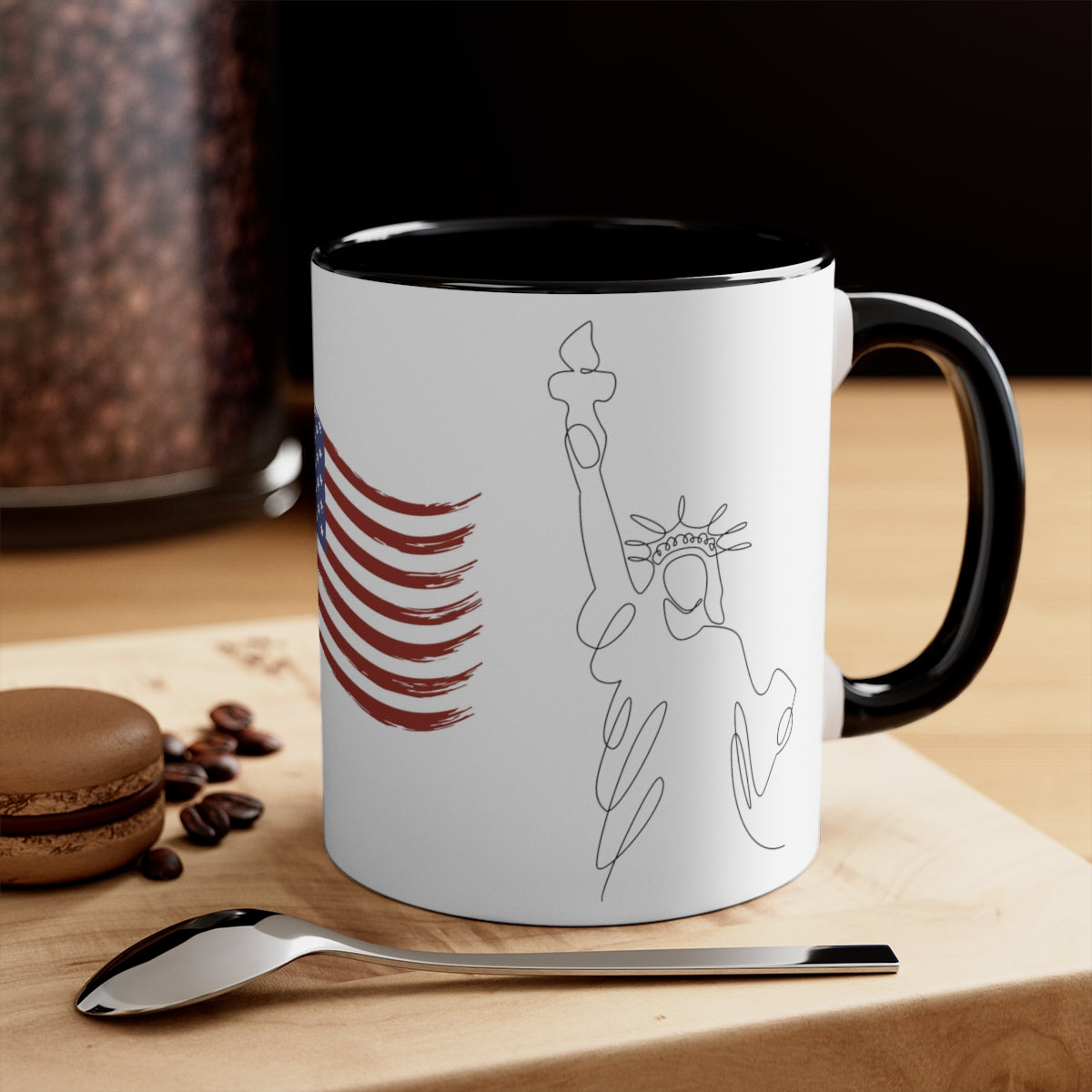 Statue of Liberty and Flag Coffee Mug