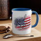 God Bless America, Eagle & American Flag Mug, 11oz