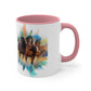 Horses & American Flag Mug, 11oz