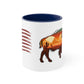 Wild West Bison & American Flag Mug, 11oz