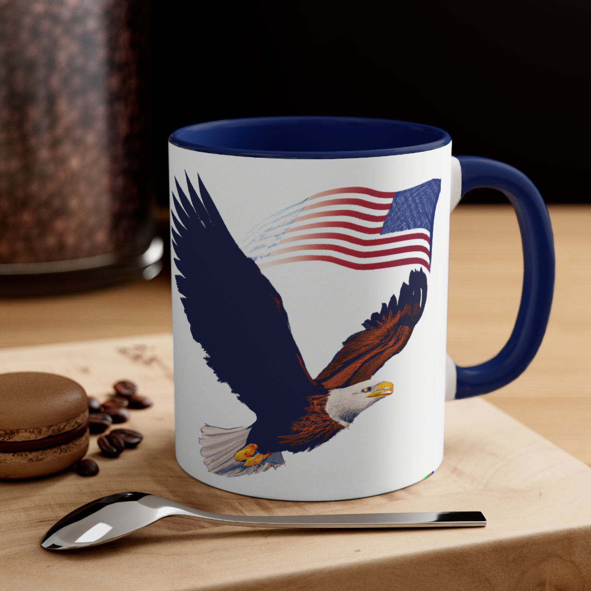 Eagle & American Flag Mug, 11oz