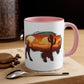 Wild West Bison & American Flag Mug, 11oz