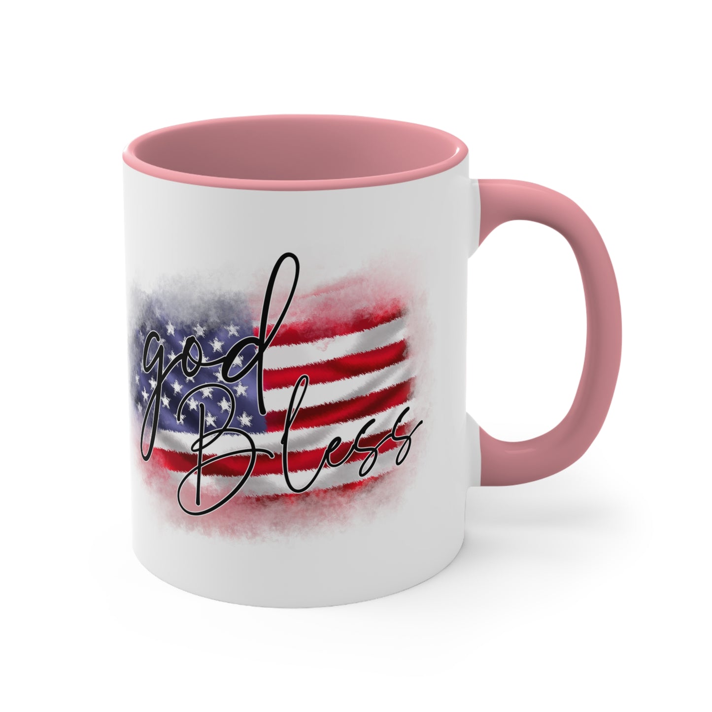 God Bless America, Eagle & American Flag Mug, 11oz