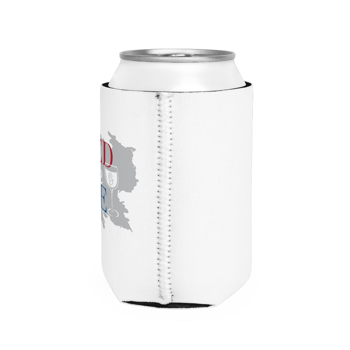 "Bed Wine & Blue" Fun Can Cooler Sleeve