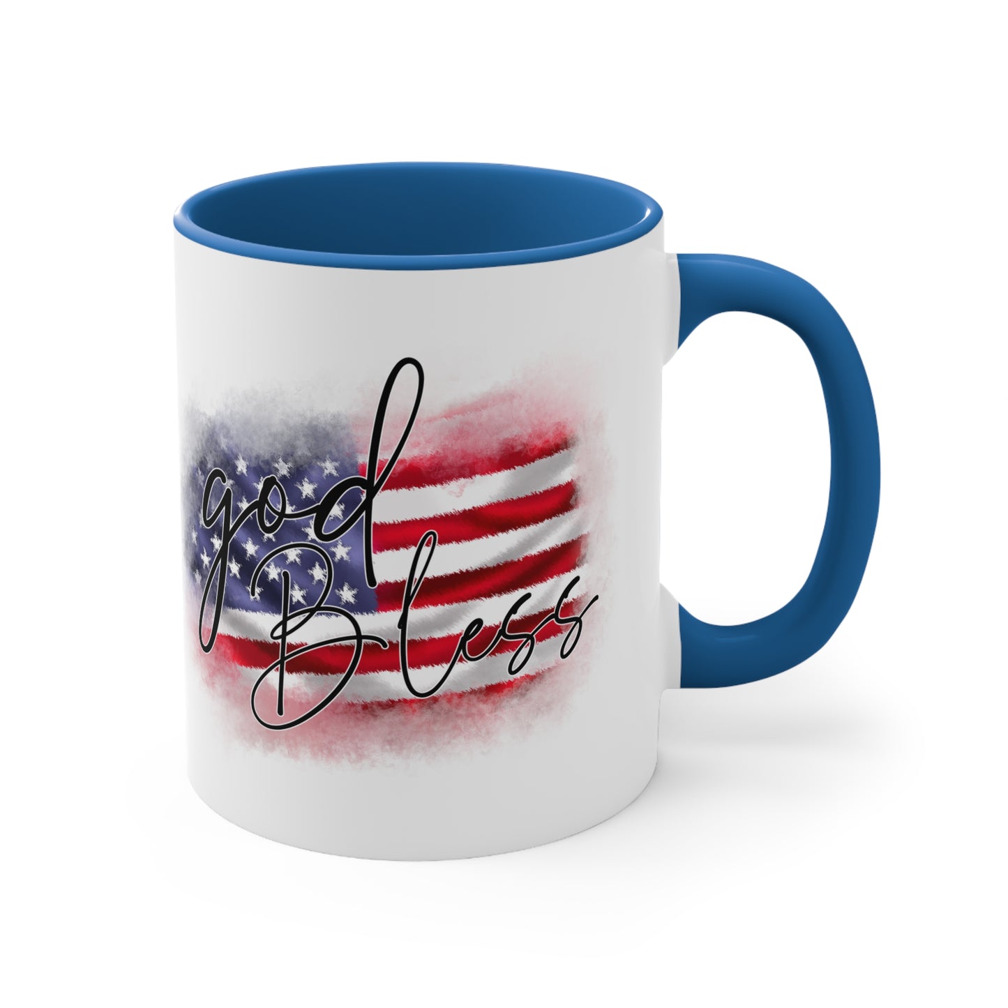 God Bless America, Eagle & American Flag Mug, 11oz