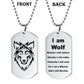 Wolf Military Dog Tag Pendant Necklaces