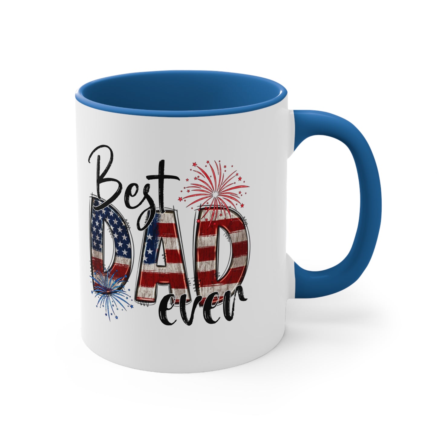 Best Dad Ever, Eagle & American Flag Mug, 11oz