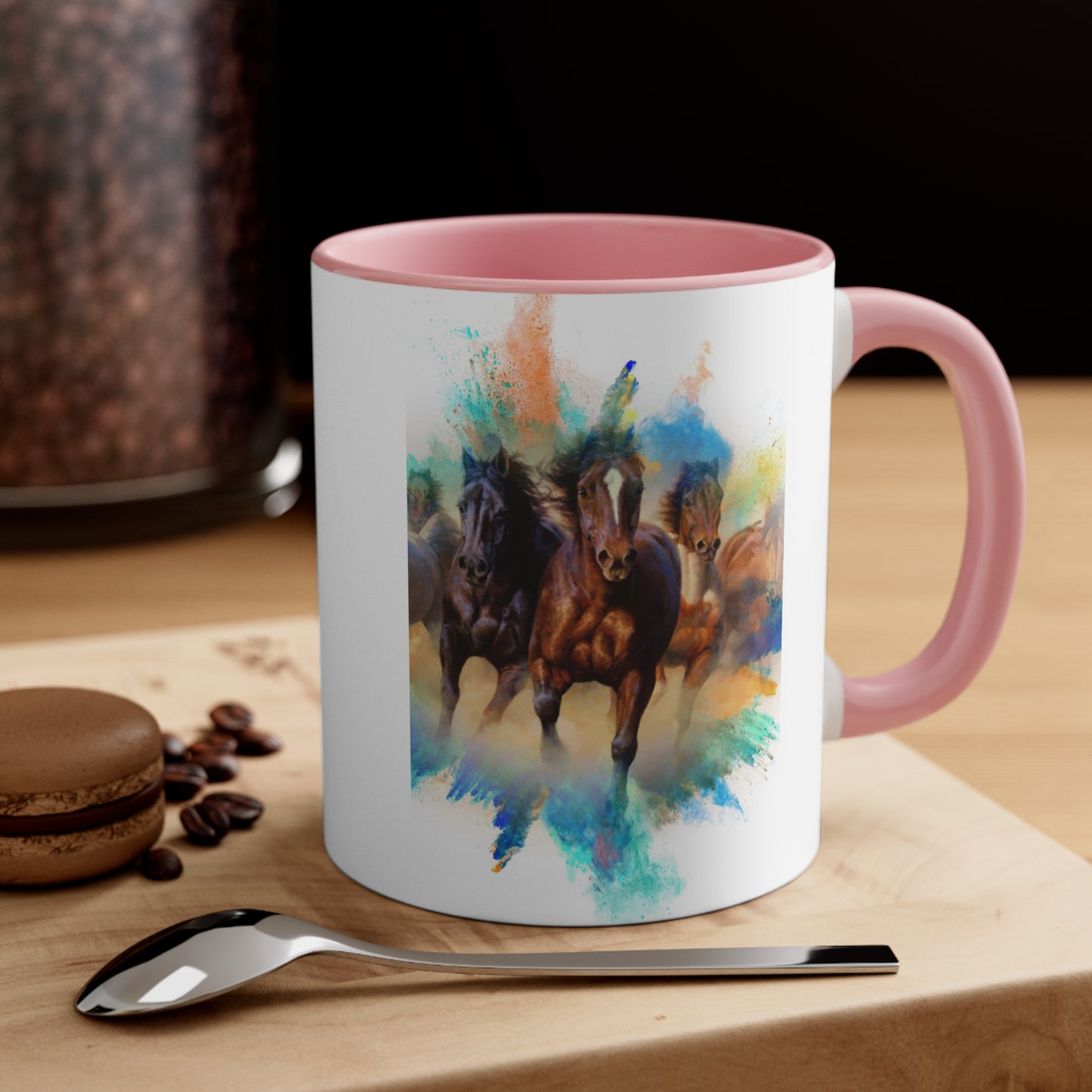 Horses & American Flag Mug, 11oz