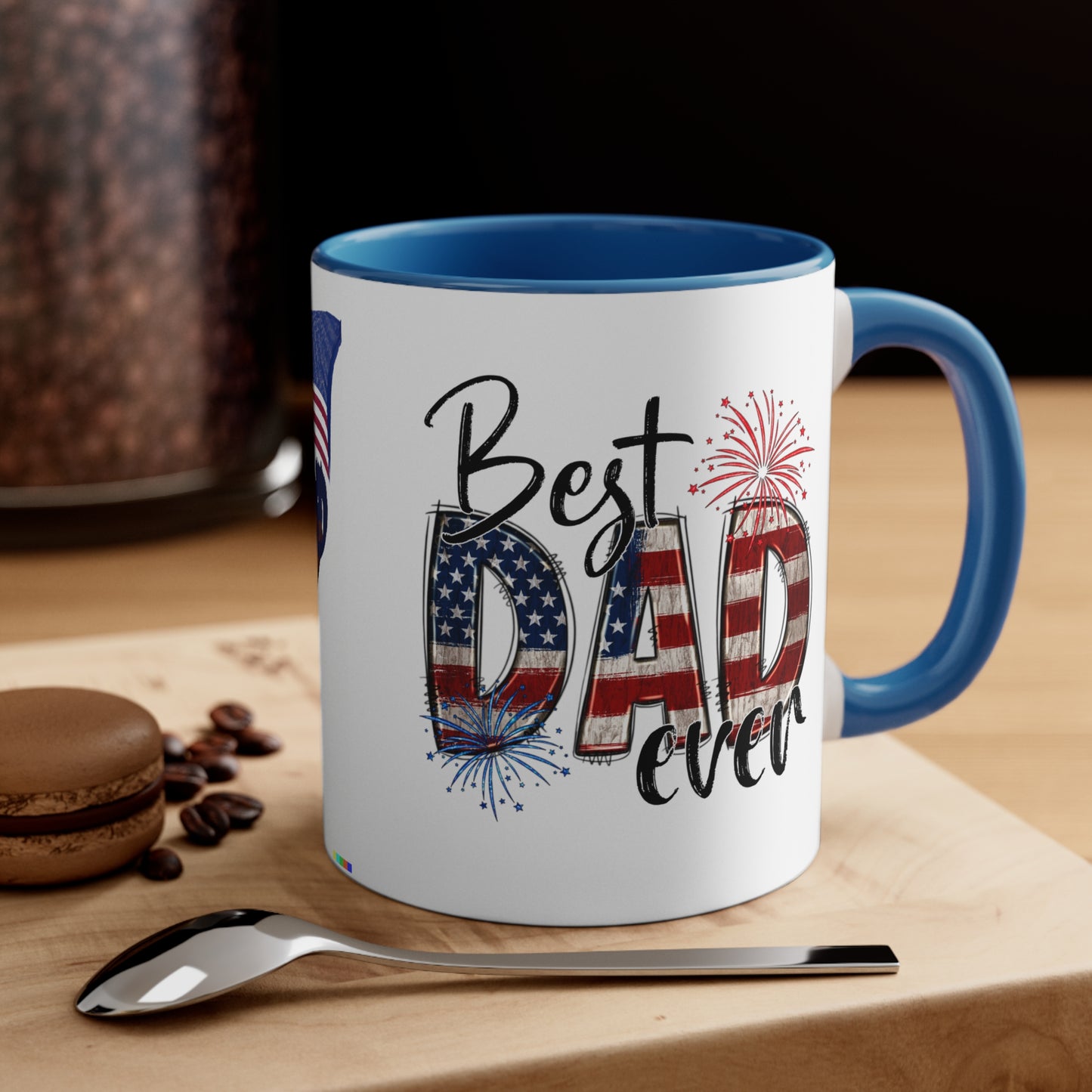 Best Dad Ever, Eagle & American Flag Mug, 11oz