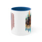 Horses & American Flag Mug, 11oz