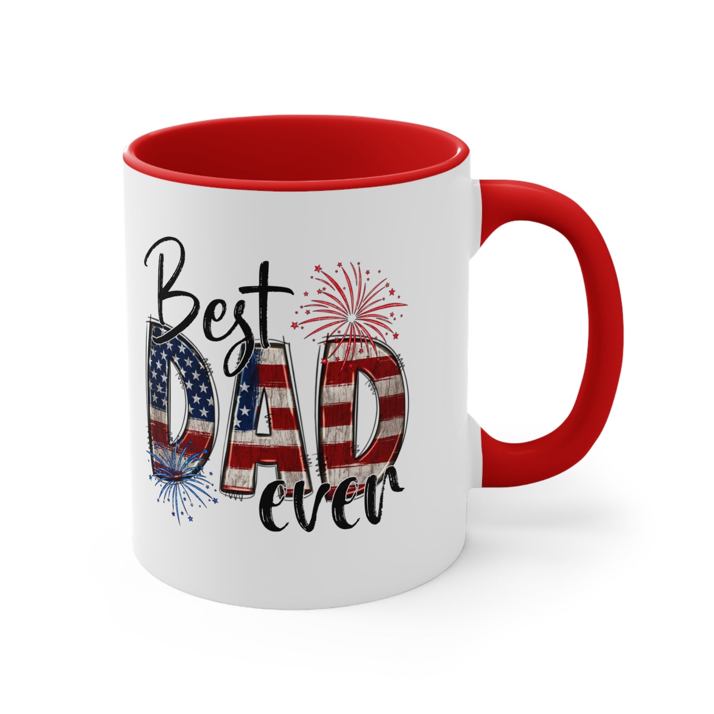 Best Dad Ever, Eagle & American Flag Mug, 11oz